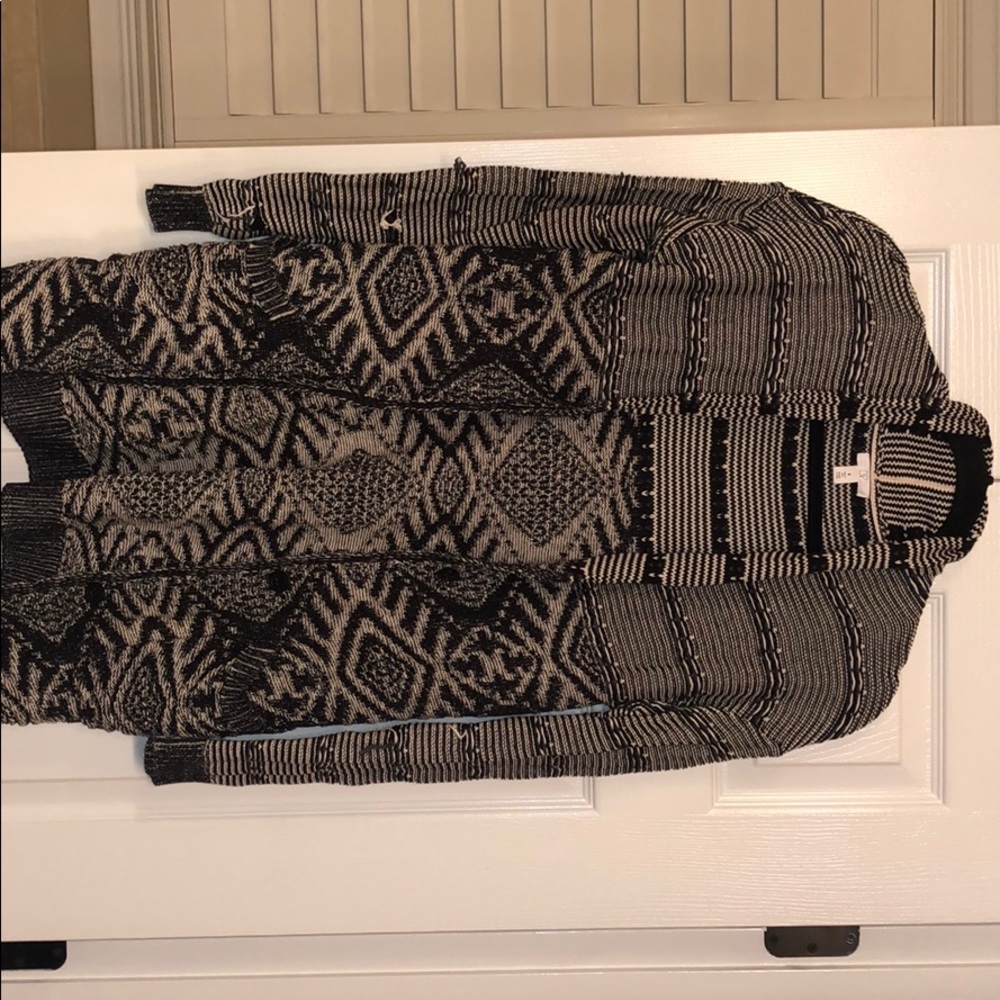 BP. medium black and white button down cardigan